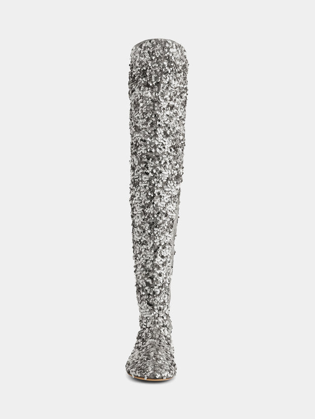 Thigh boots with sequins - Image 3
