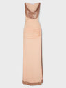 Long mesh and jersey dress