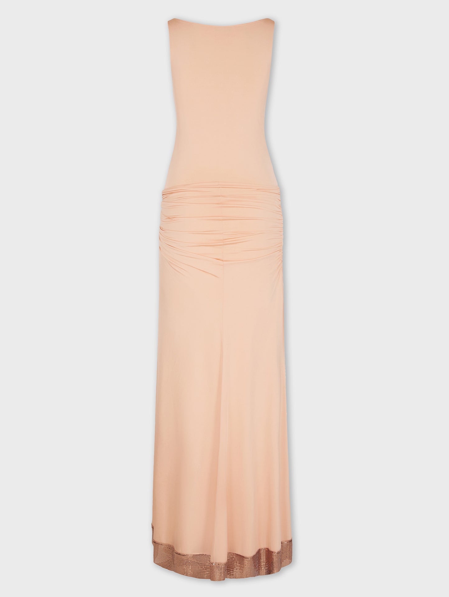 Long mesh and jersey dress