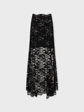 Long flared lace skirt