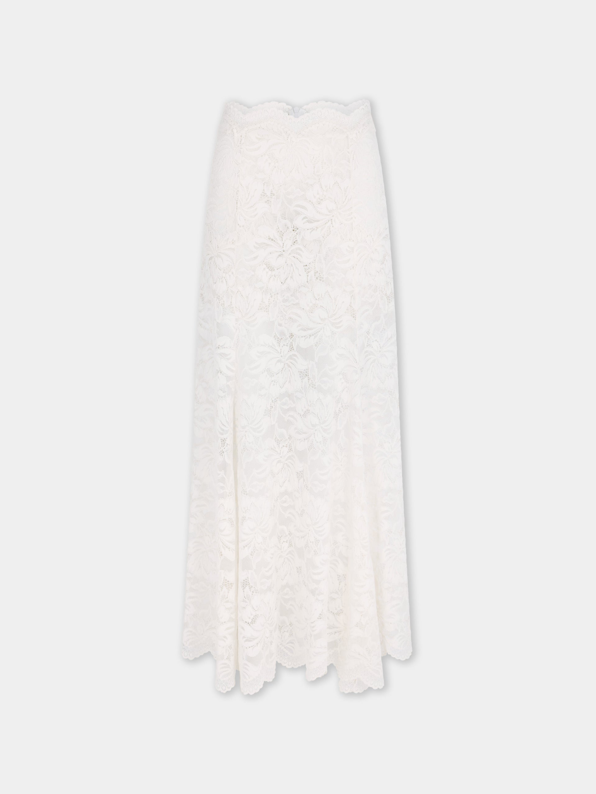 Long flared lace skirt ivory position 1