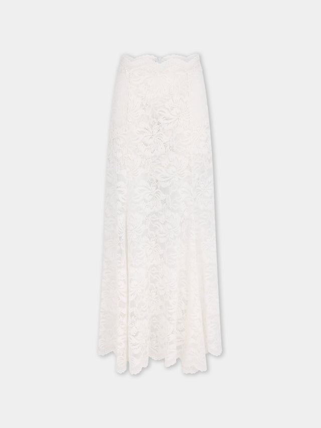 Jupe longue évasée en dentelle - Image 1