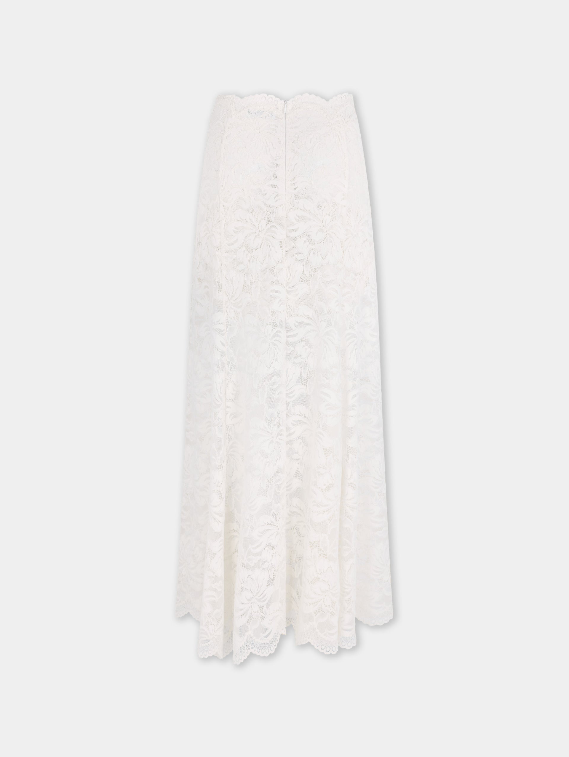 Long flared lace skirt ivory position 2