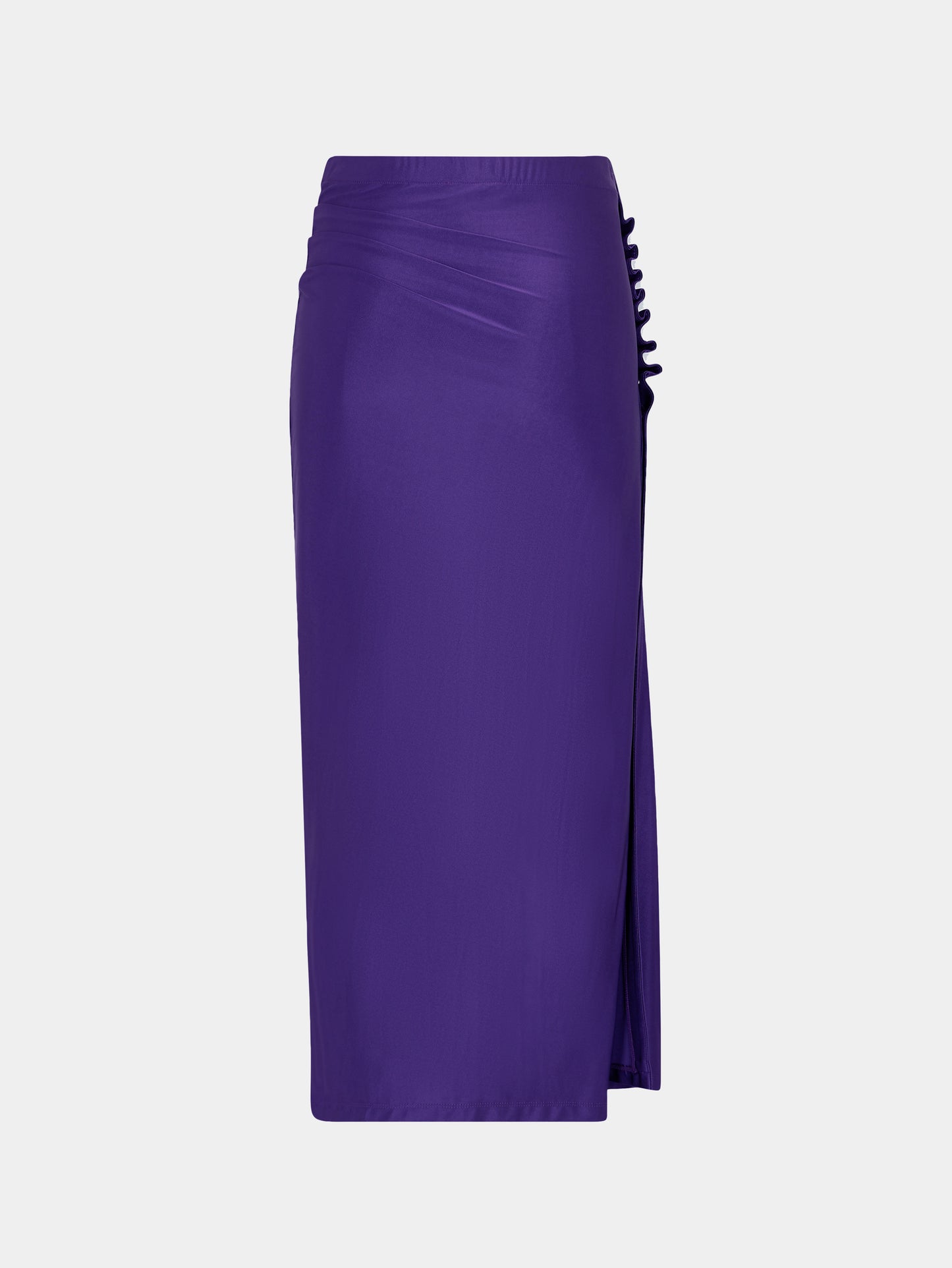 Midi draped jersey skirt