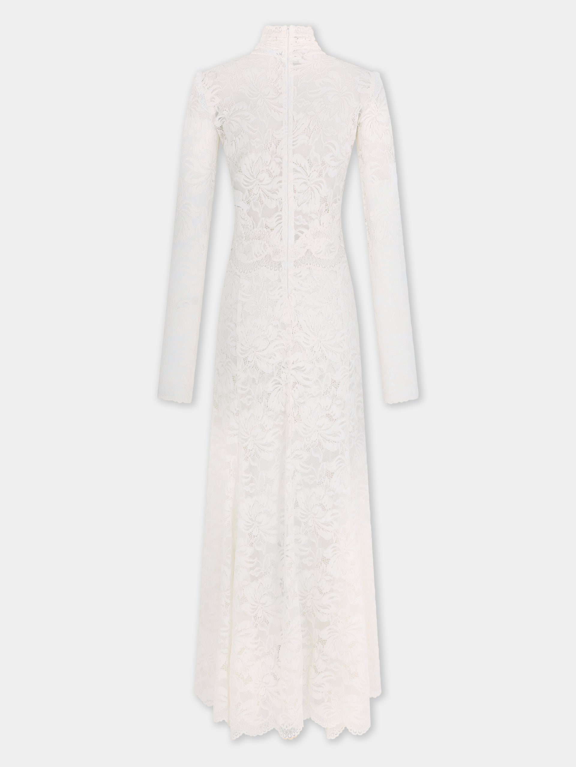 Long lace dress with cut-out details ivory position 2
