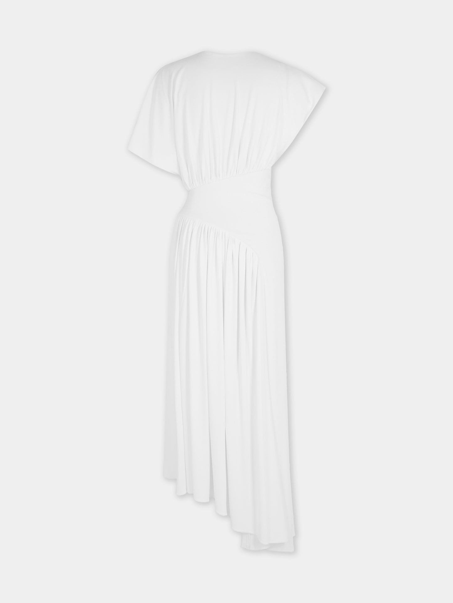 Long dress with ruched details ivory position 7