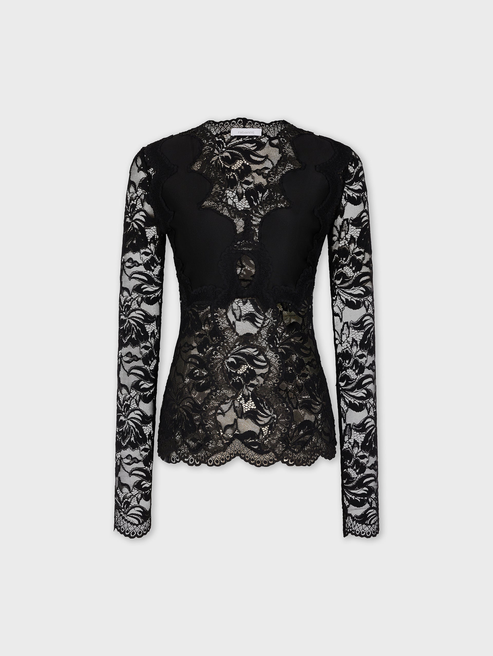 Long-sleeved lace top position 1