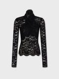 Long-sleeved lace top with cut-out details
