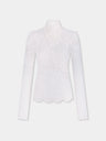 Long-sleeved lace top with cut-out details