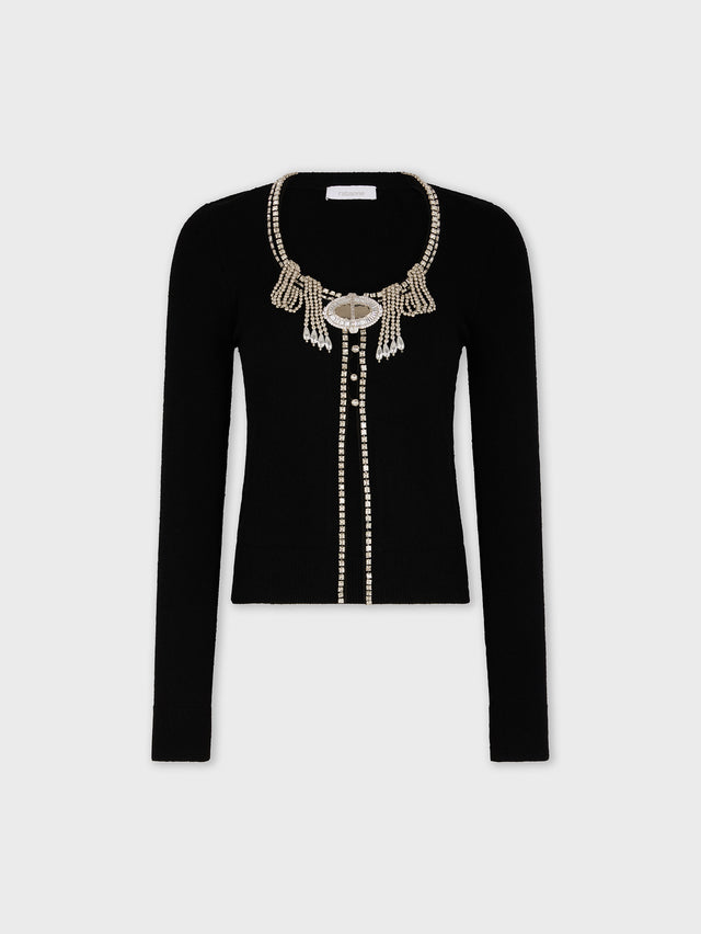 Embroidered knit cardigan - Image 1