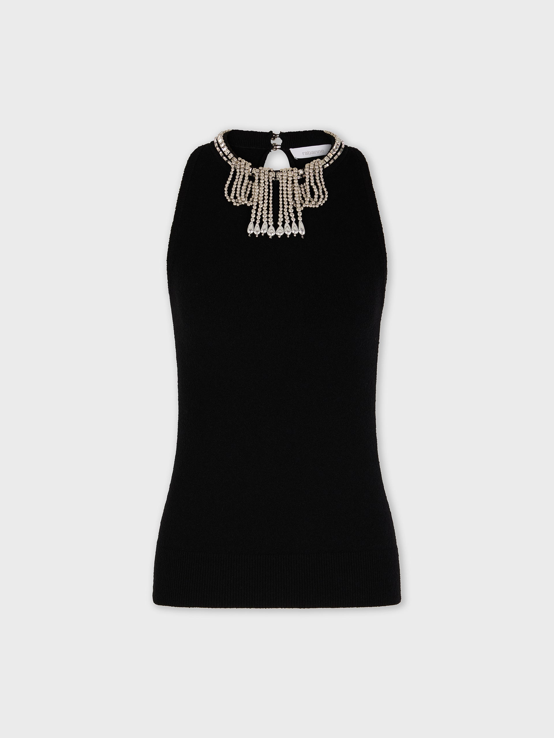 Embroidered knit top position 1