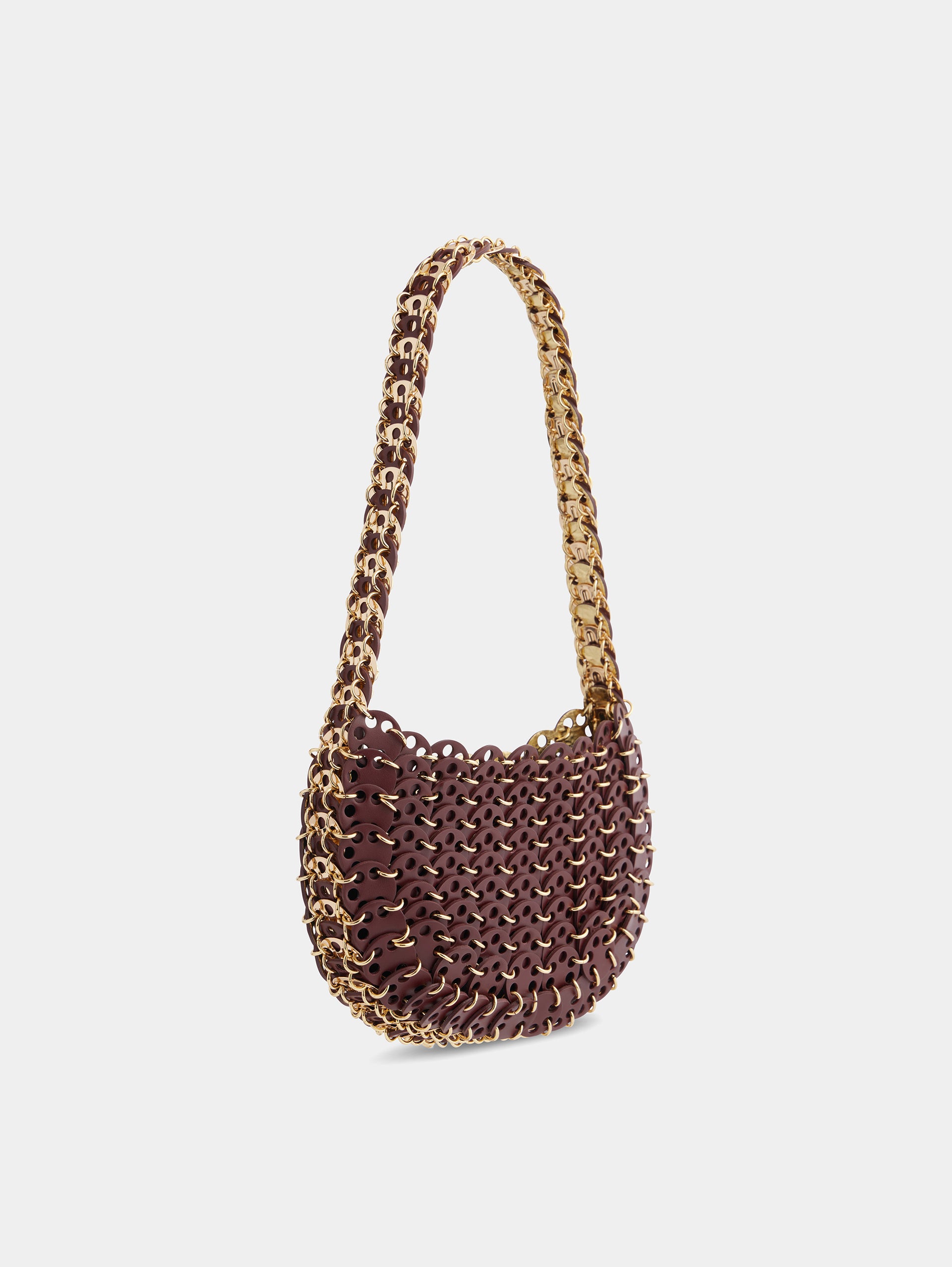 Moon reversible Flip bag in leather burgundy position 4