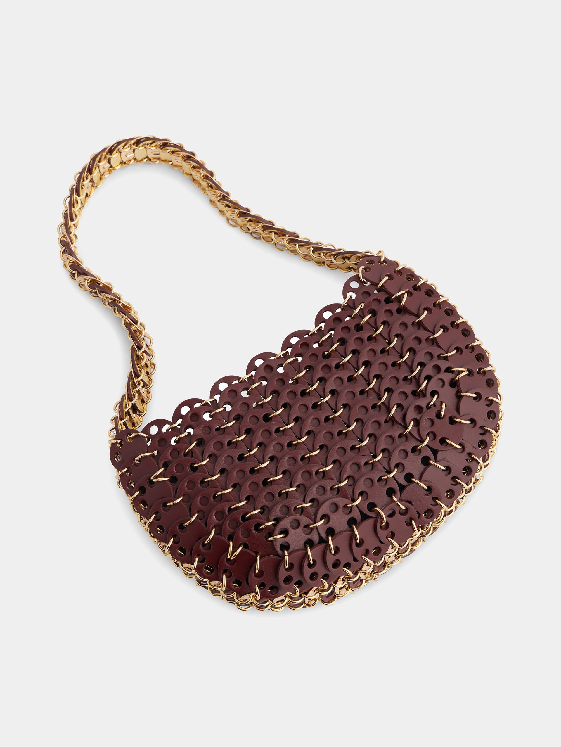 Moon reversible Flip bag in leather burgundy position 5