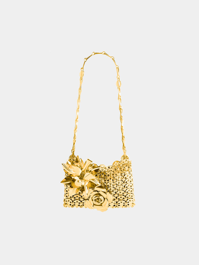 1969 Nano gold bag with metal ton on ton flower detail - Image 1