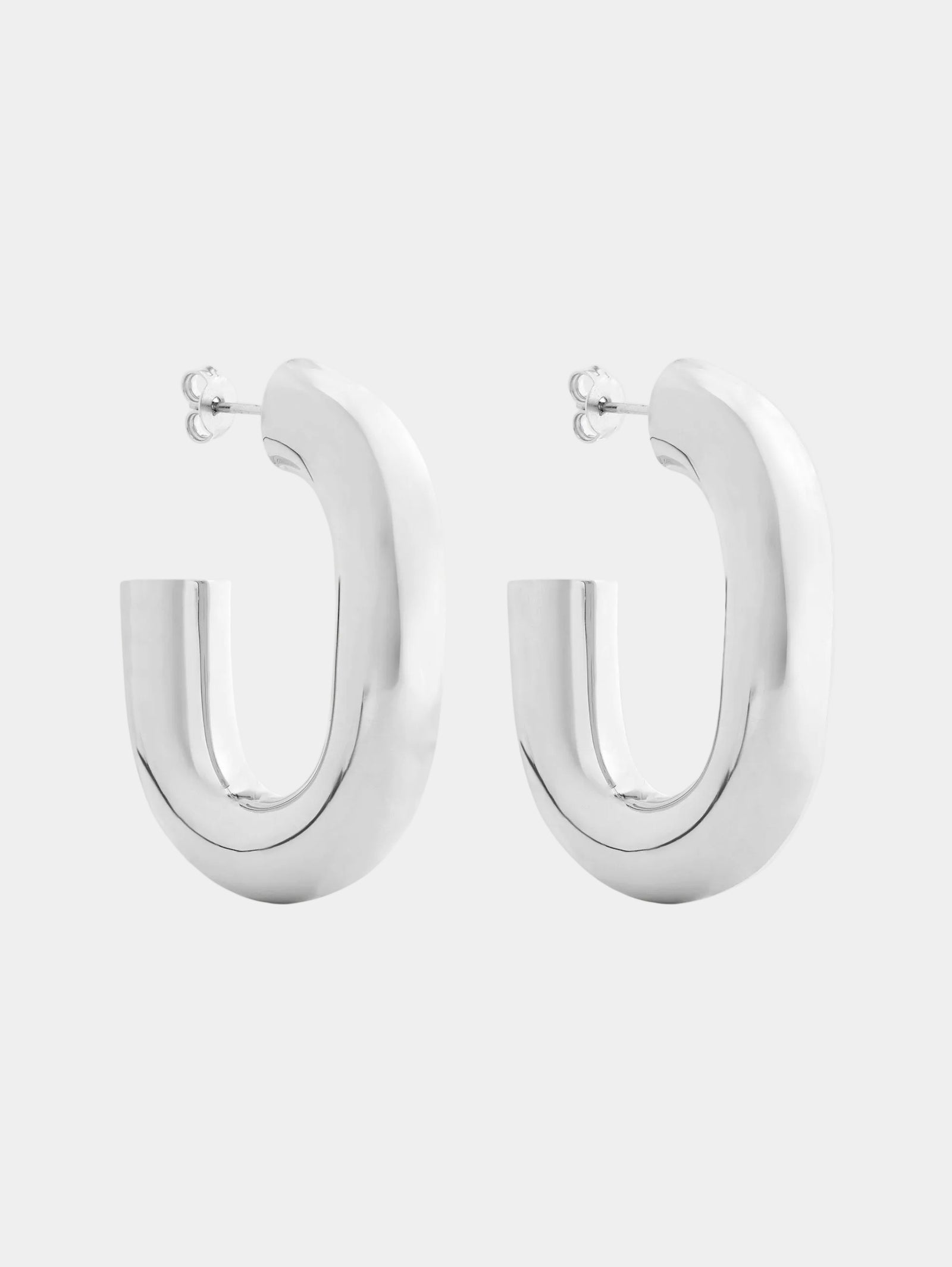 Silver XL Link earrings position 1 - Image 1