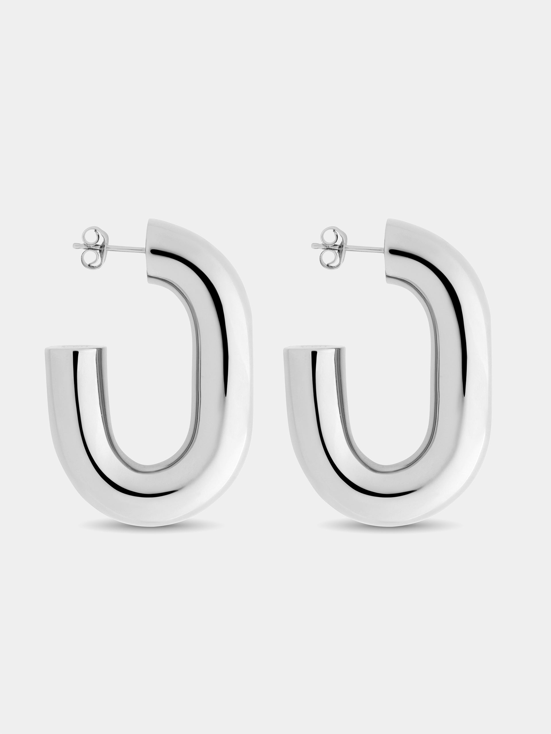 Silver XL Link earrings position 5