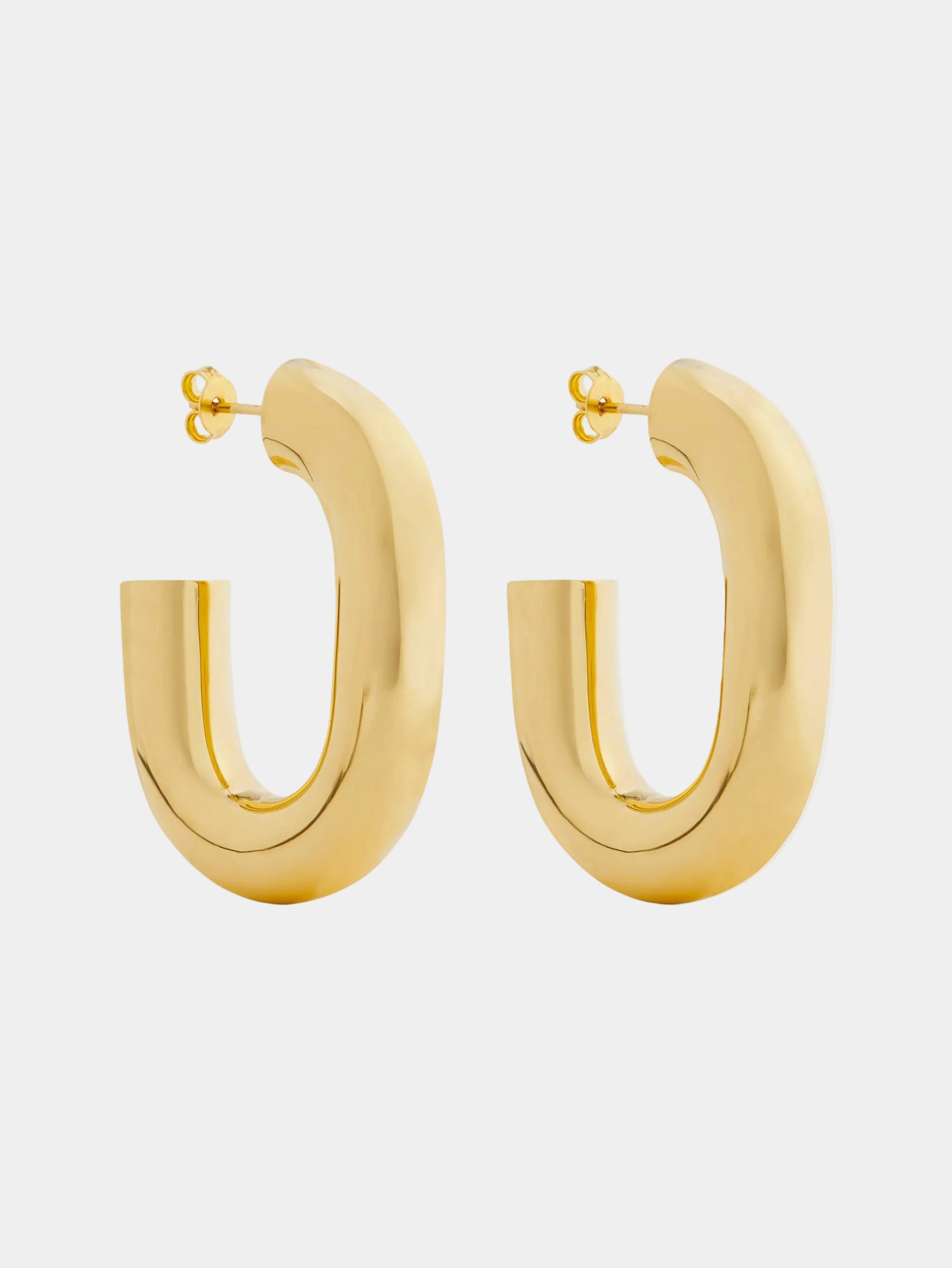 Gold XL link earrings position 1
