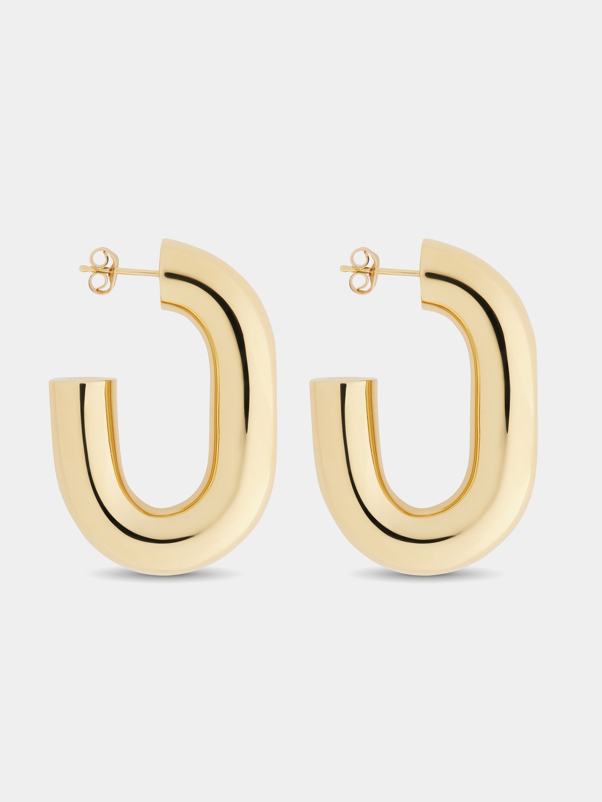 Gold XL link earrings position 3