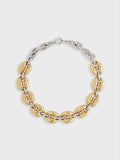 Eight chunky gold/silver necklace
