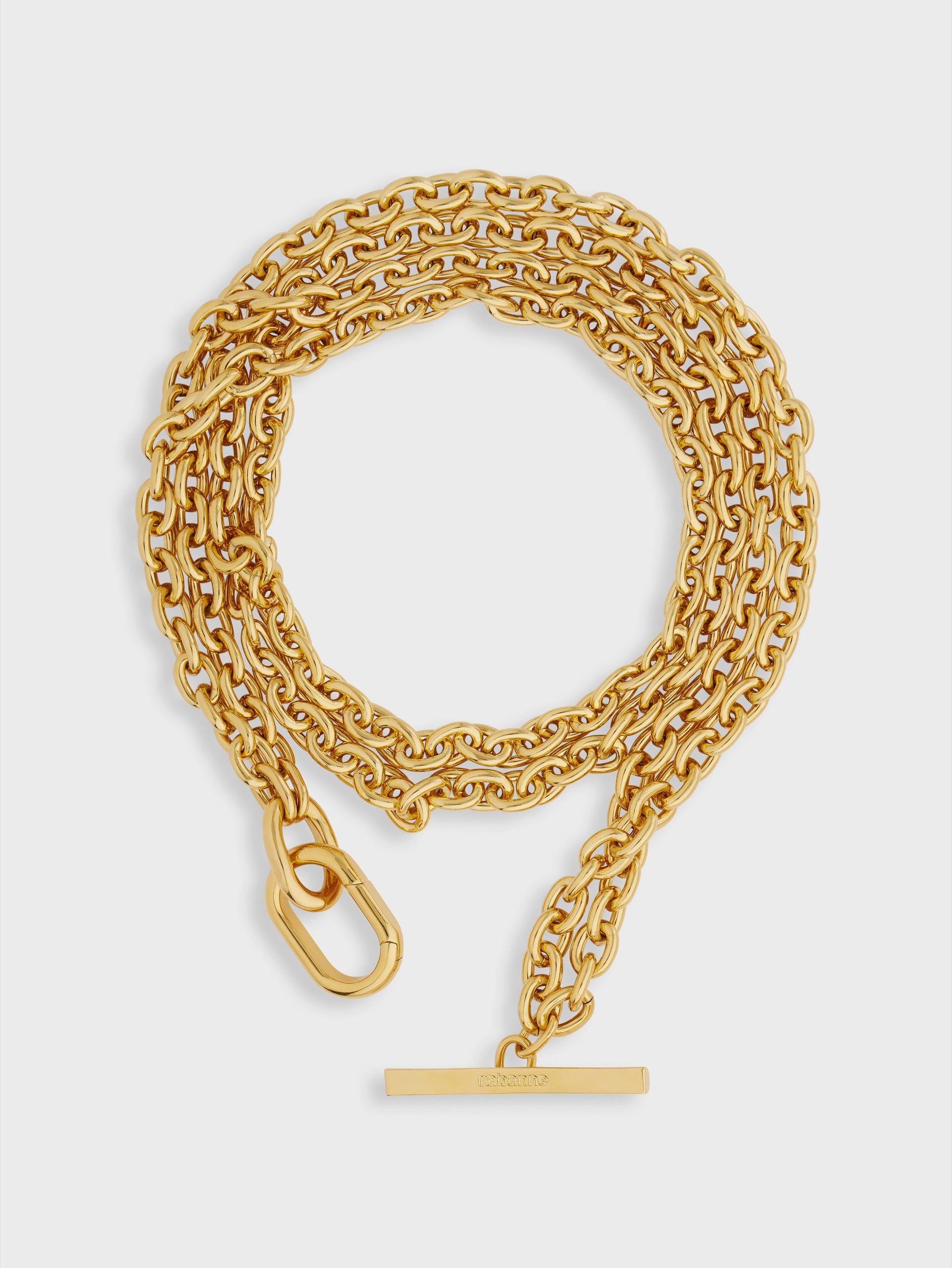 Gold XS link necklace position 3