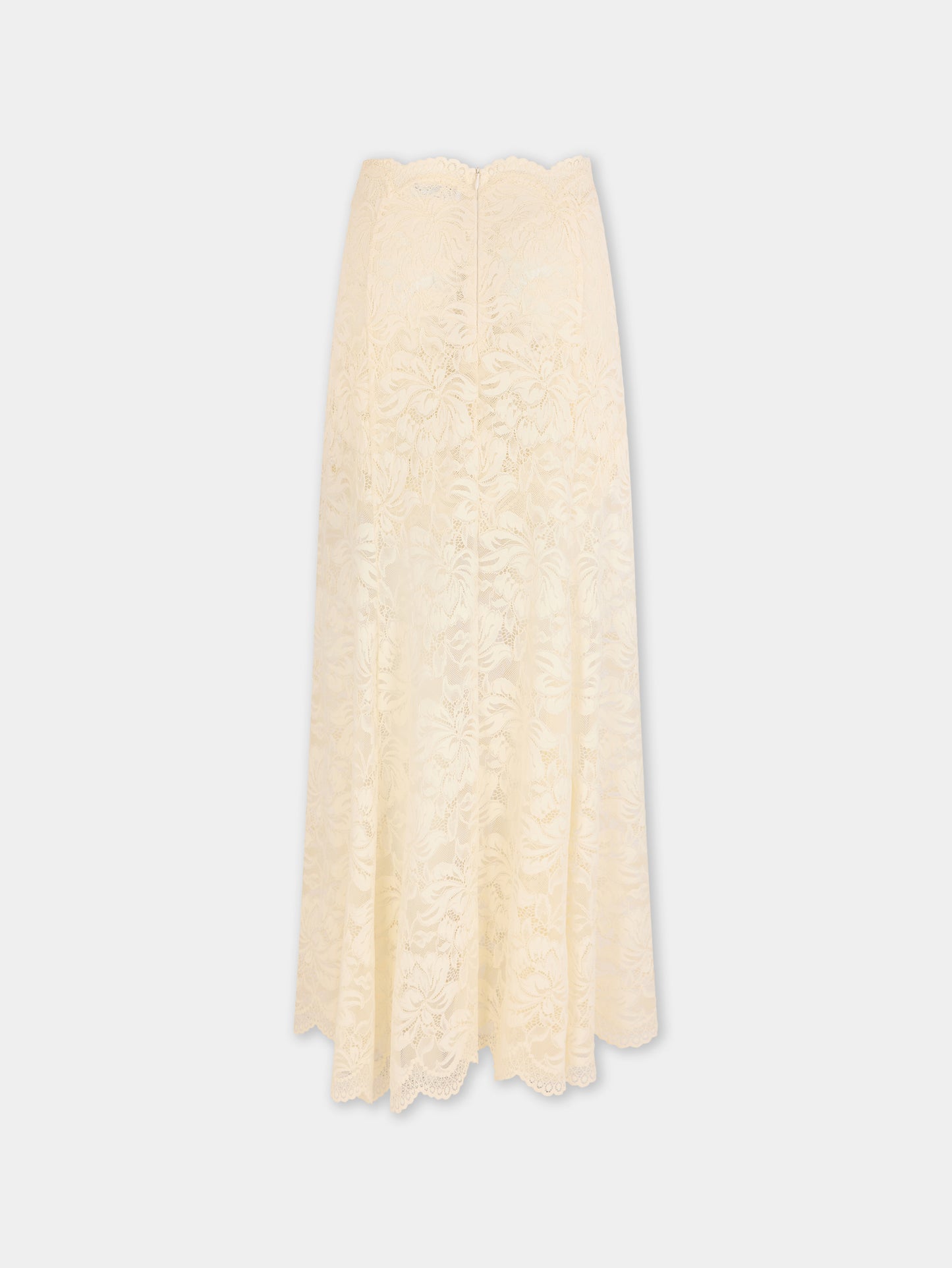 Long flared lace skirt