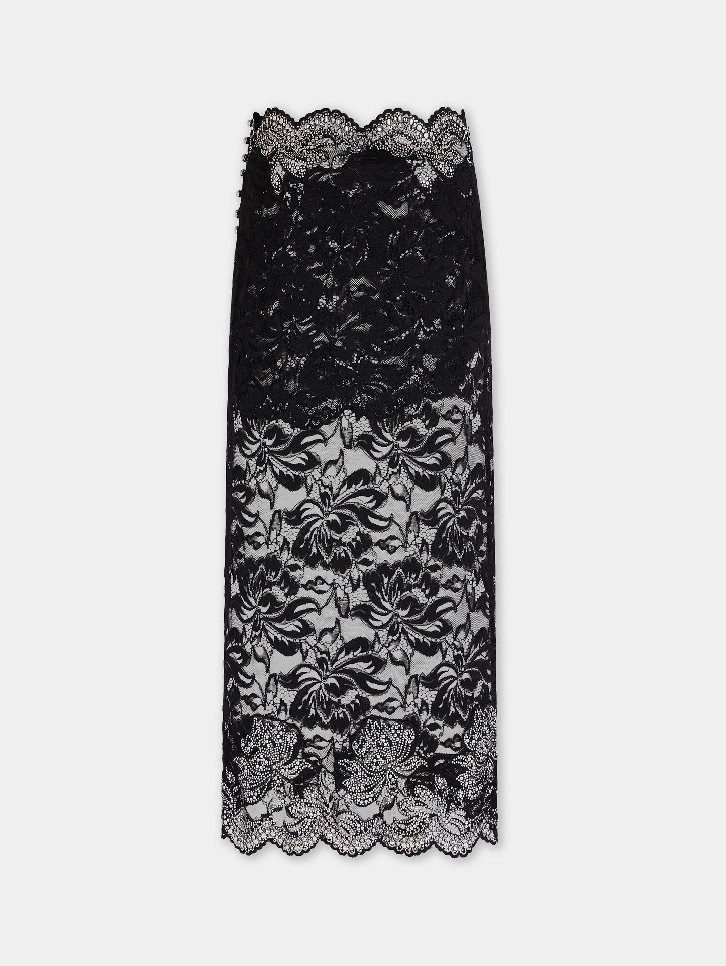 Midi skirt in lace black position 1
