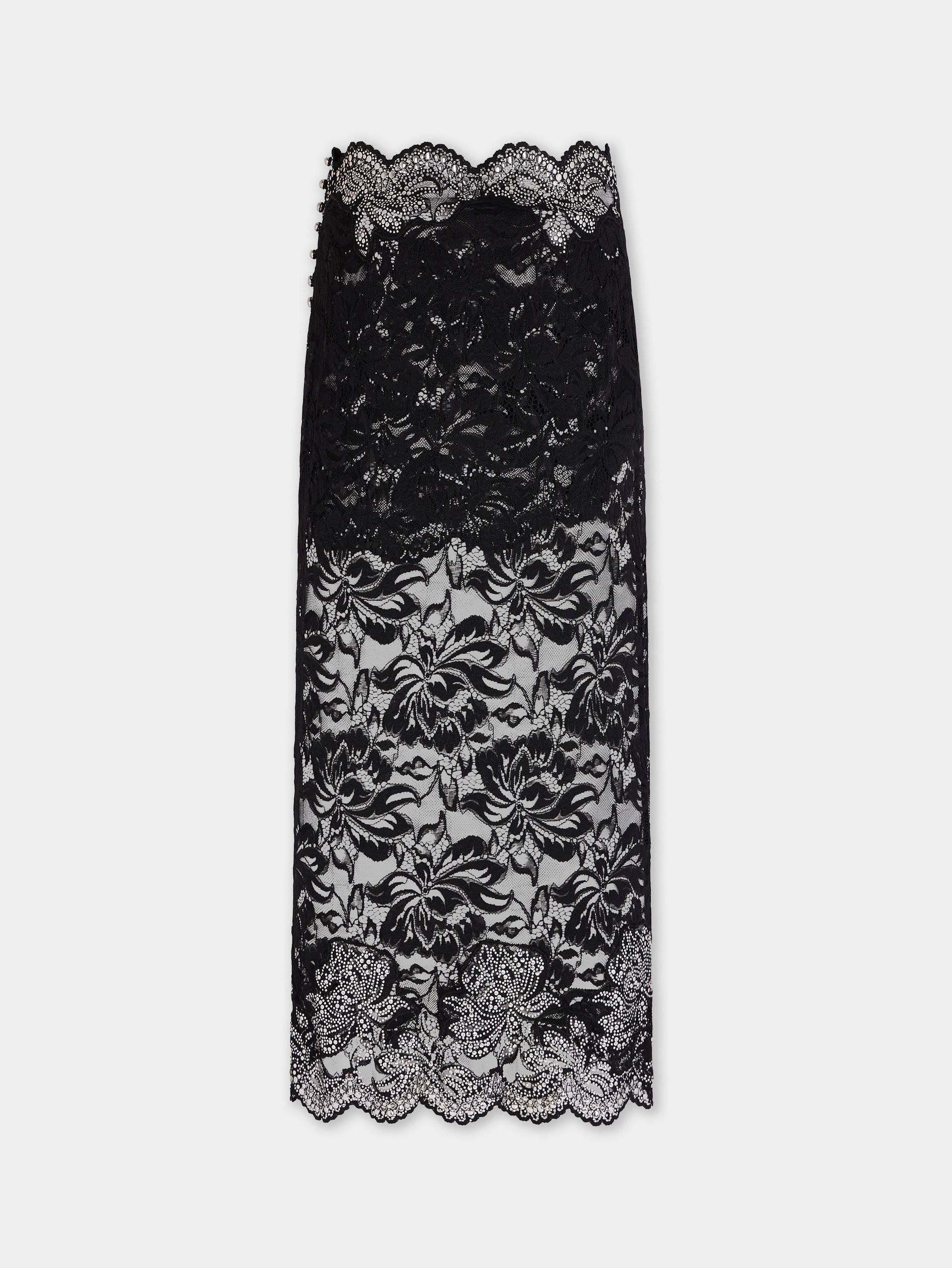Midi skirt in lace black position 1