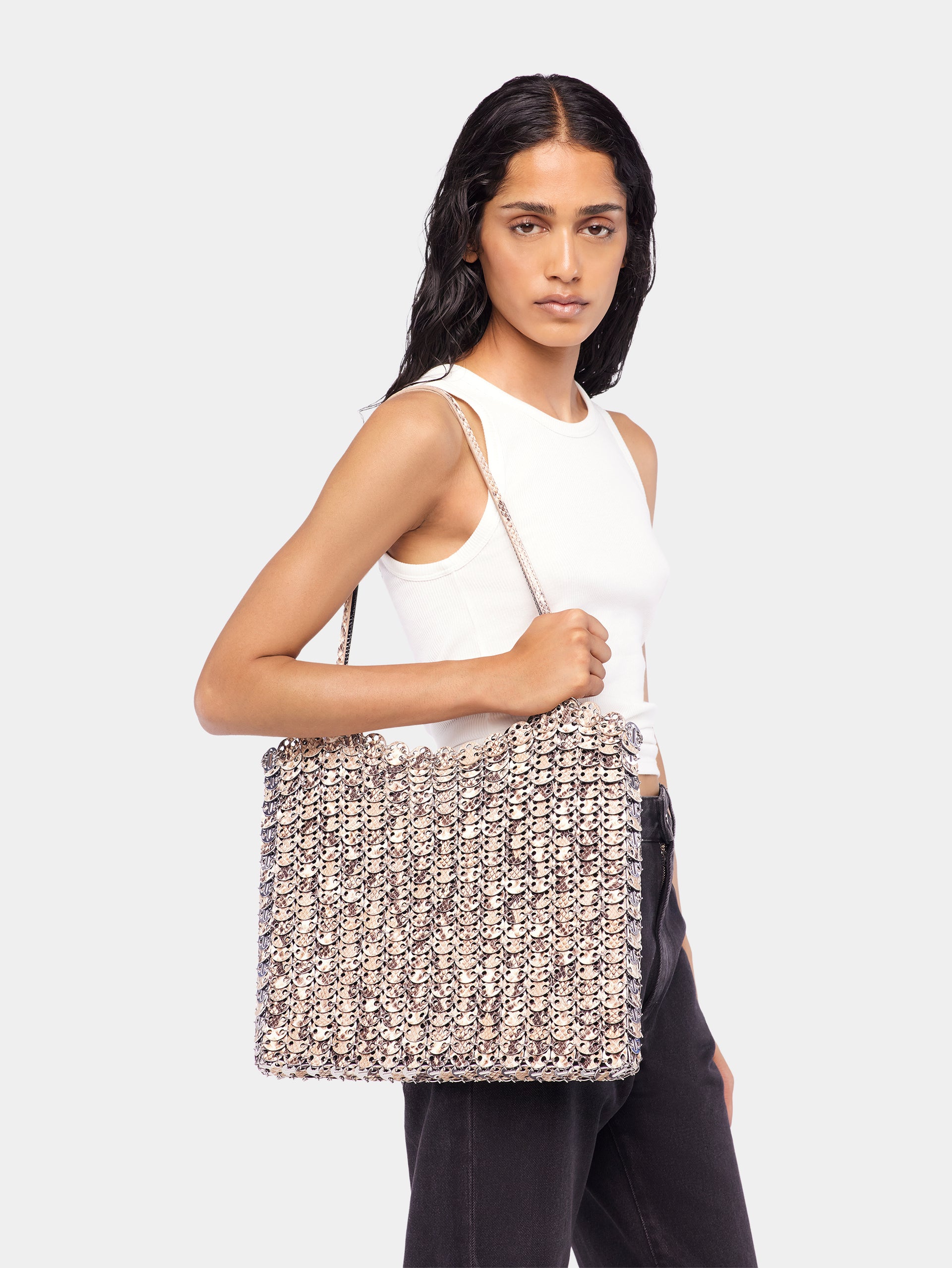 6969 reversible Flip bag in leather snake position 6