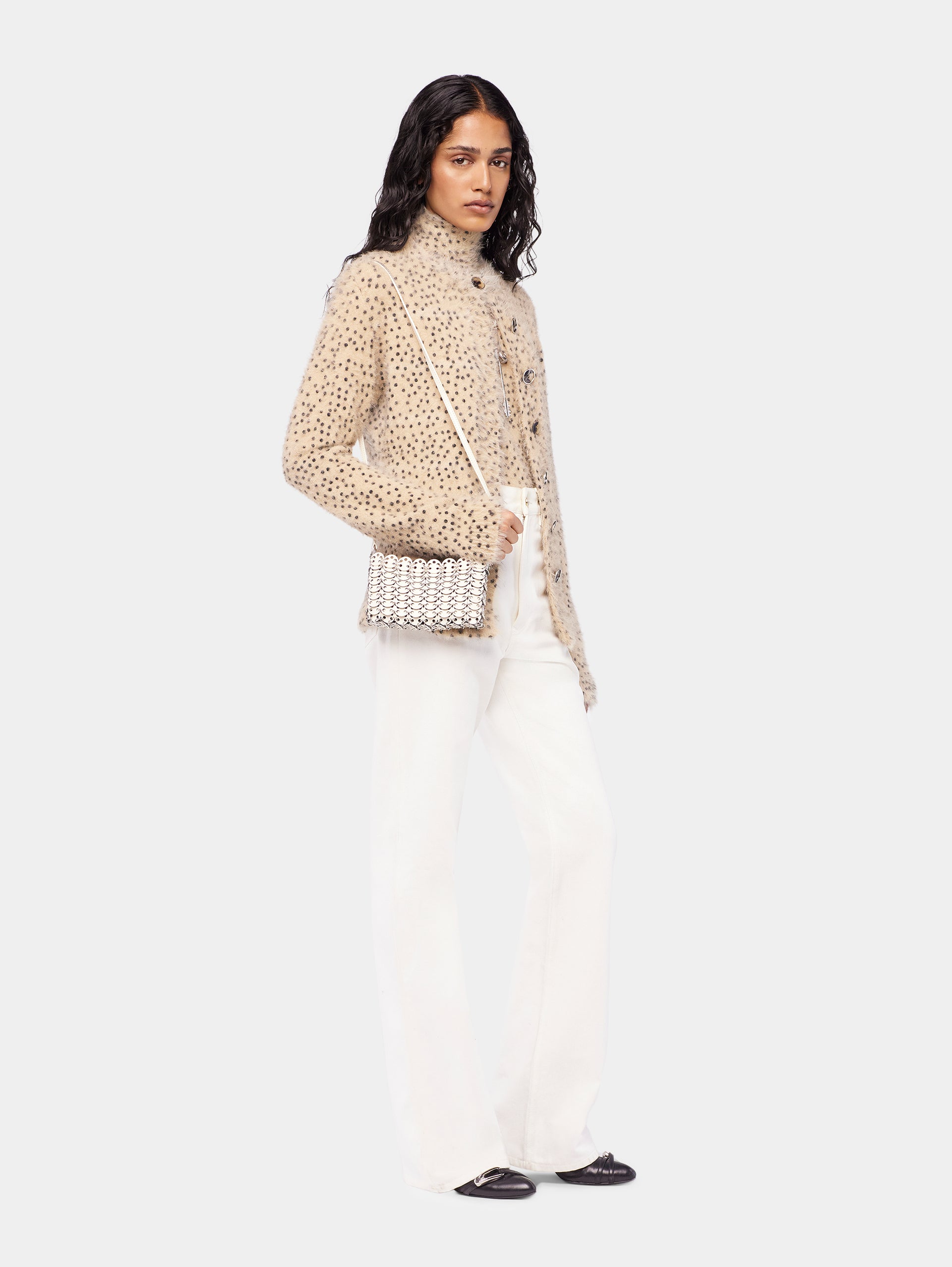 Turtleneck sleeveless top in brushed knit position 3