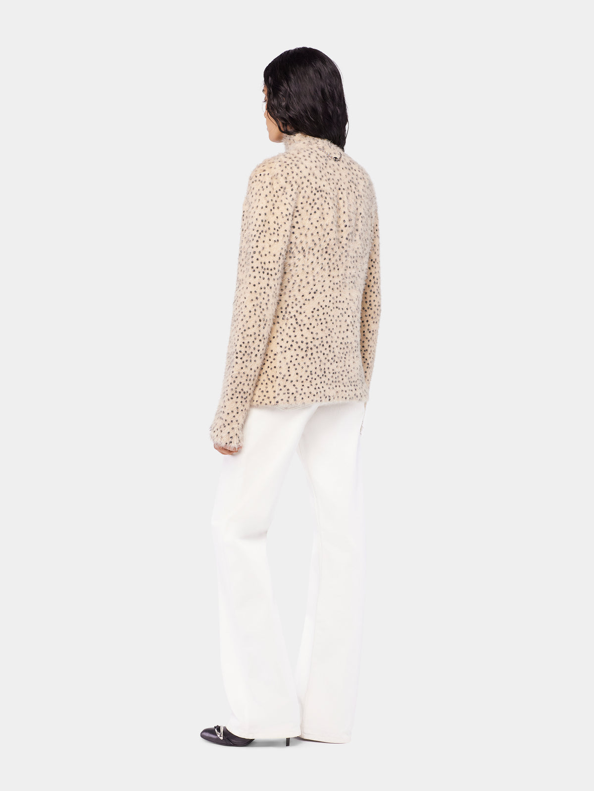 Turtleneck sleeveless top in brushed knit position 4