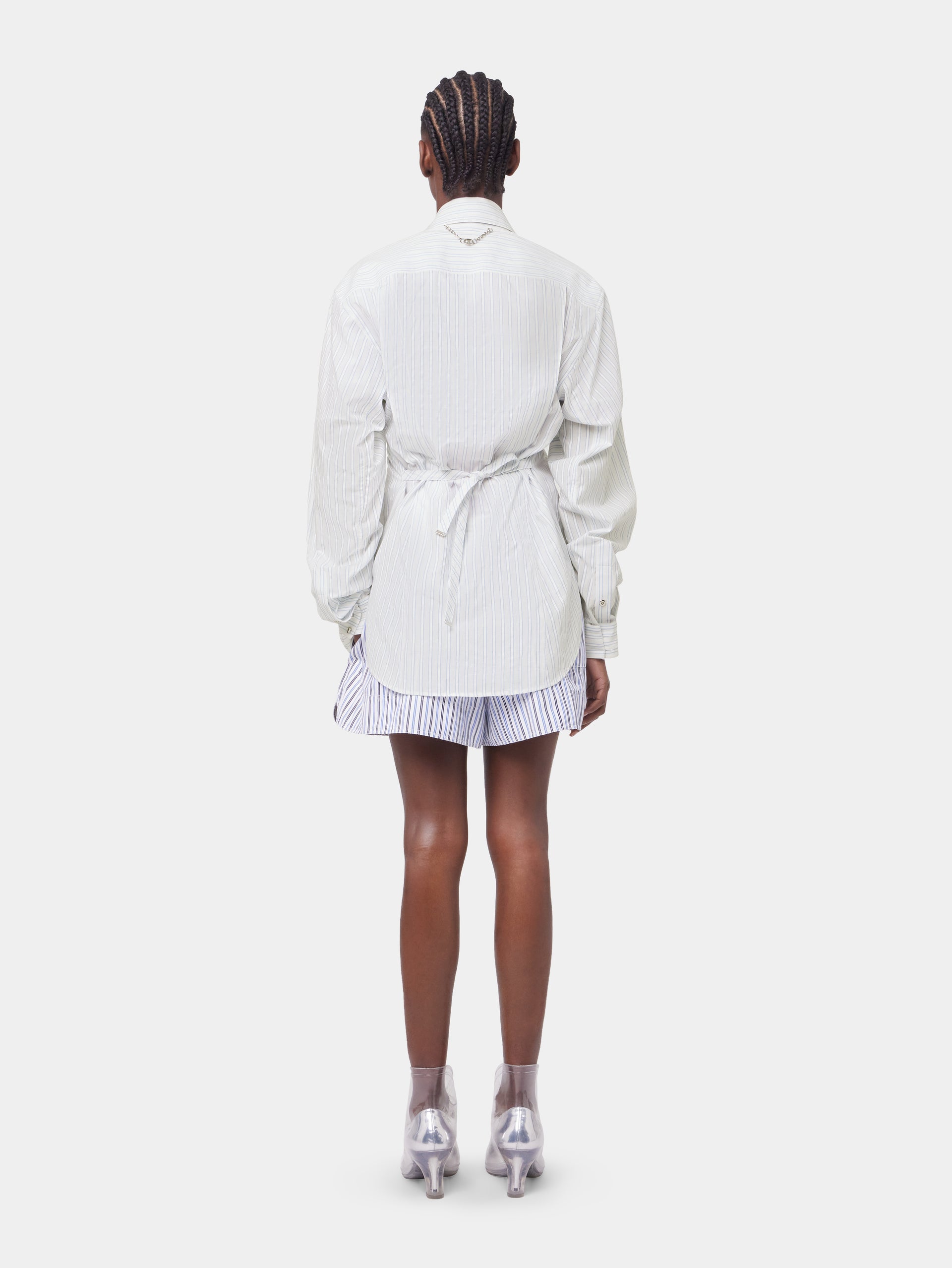 STRIPED SHORTS IN COTTON POPLIN position 5