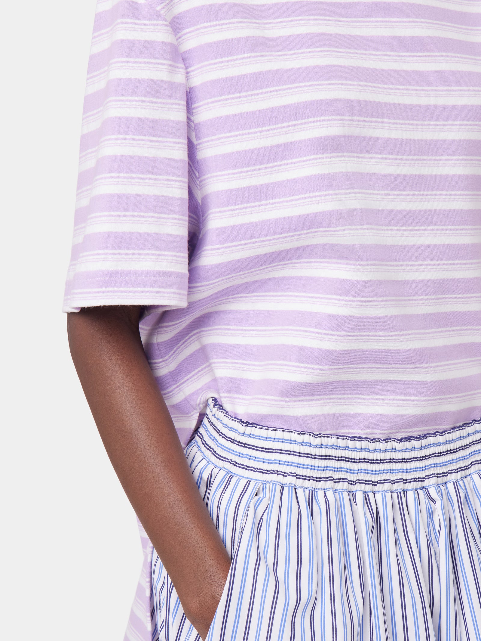 PURPLE OVERSIZED TEE-SHIRT IN COTTON JERSEY position 3 - Image 3