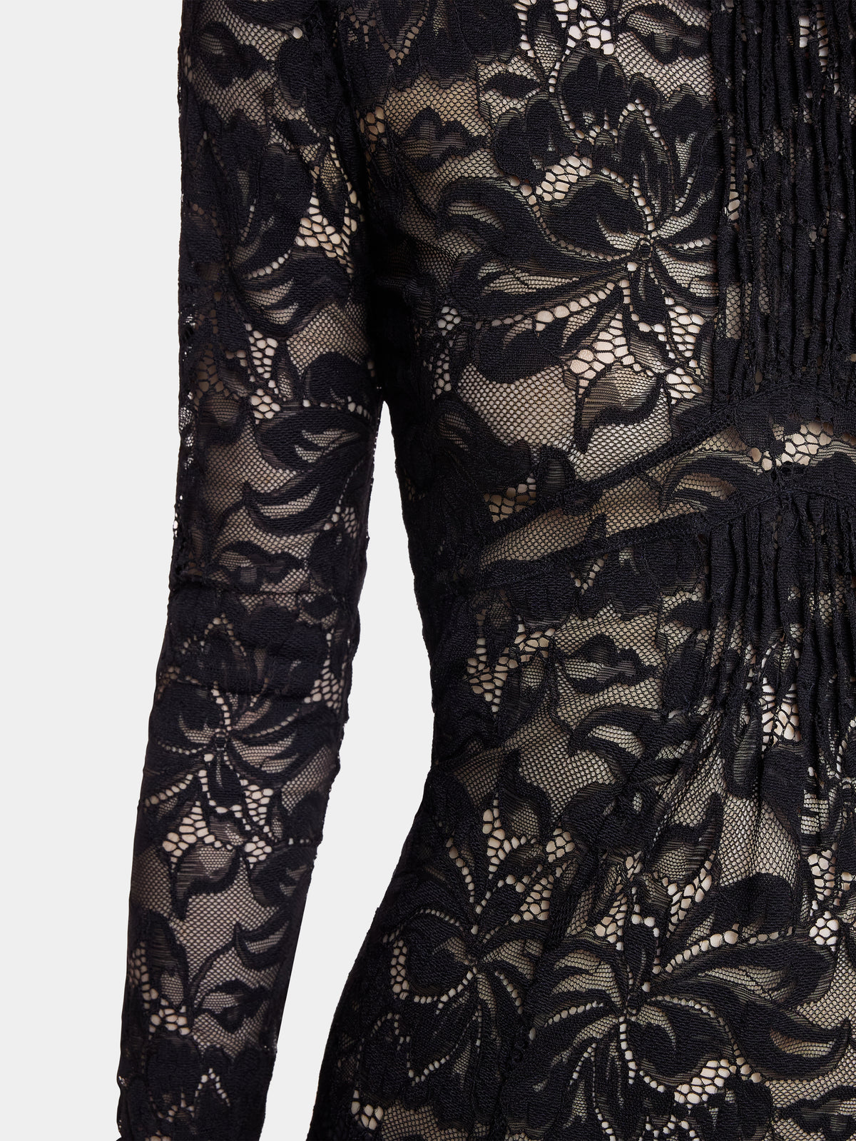 Black long dress in lace