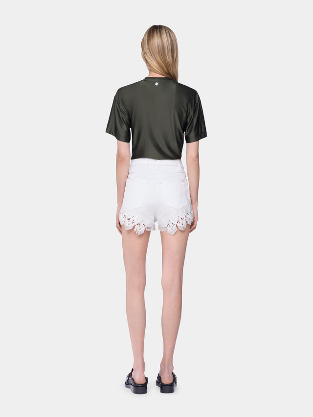 T-shirt cropped en viscose - Image 3