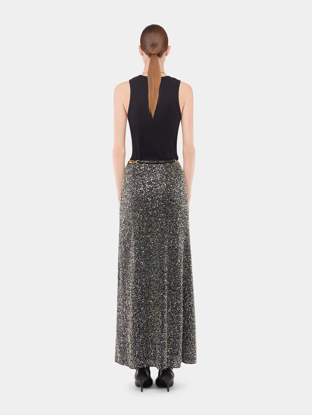 Tank top in cotton black position 4