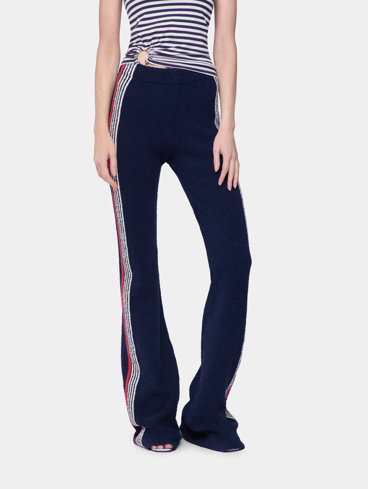 Flare trousers in terry jersey position 3