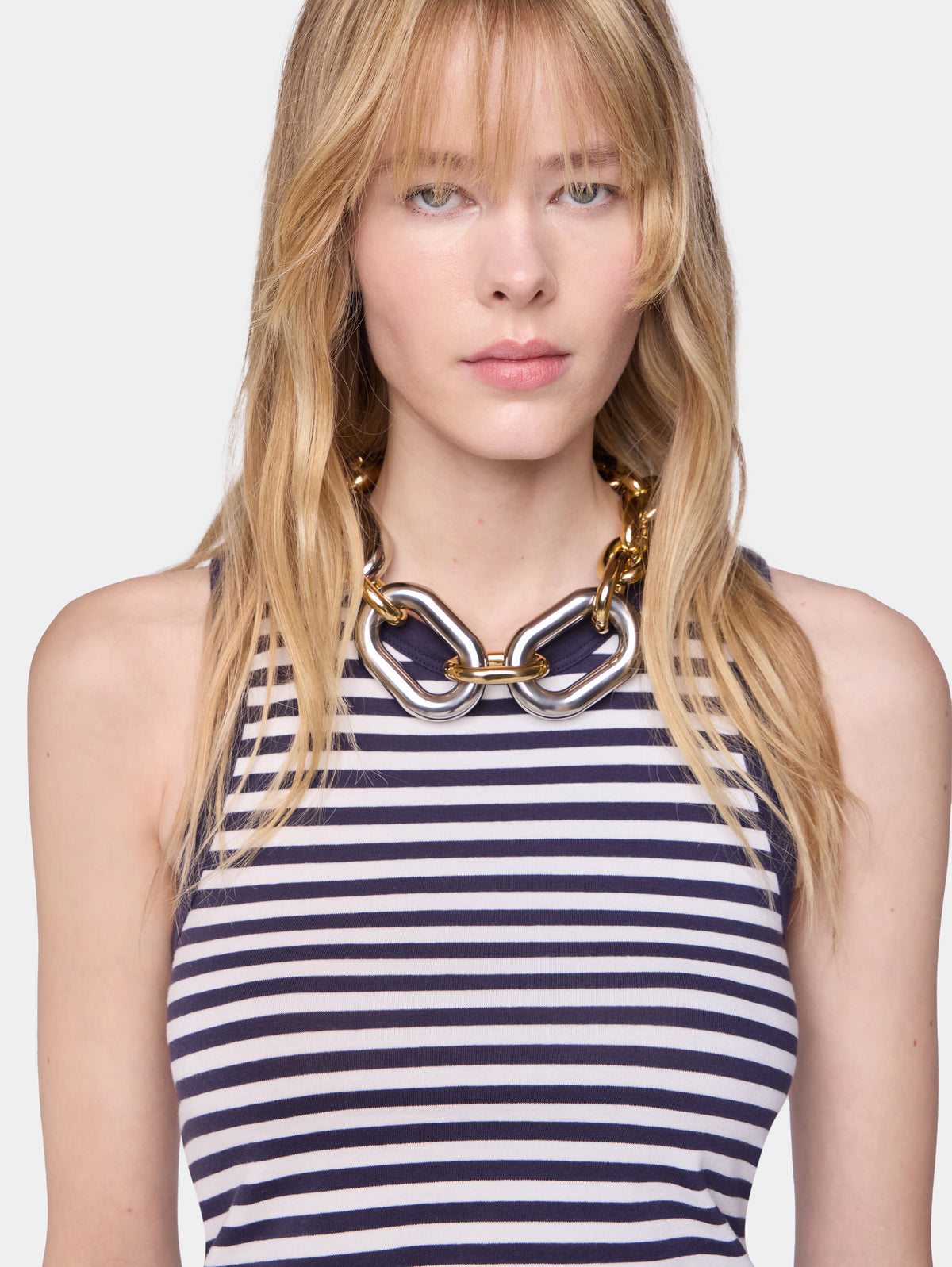 Tank top in cotton navy position 2