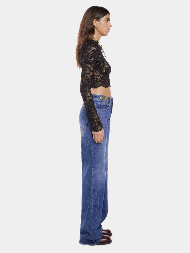 Baggy jeans in dark washed denim - Image 3