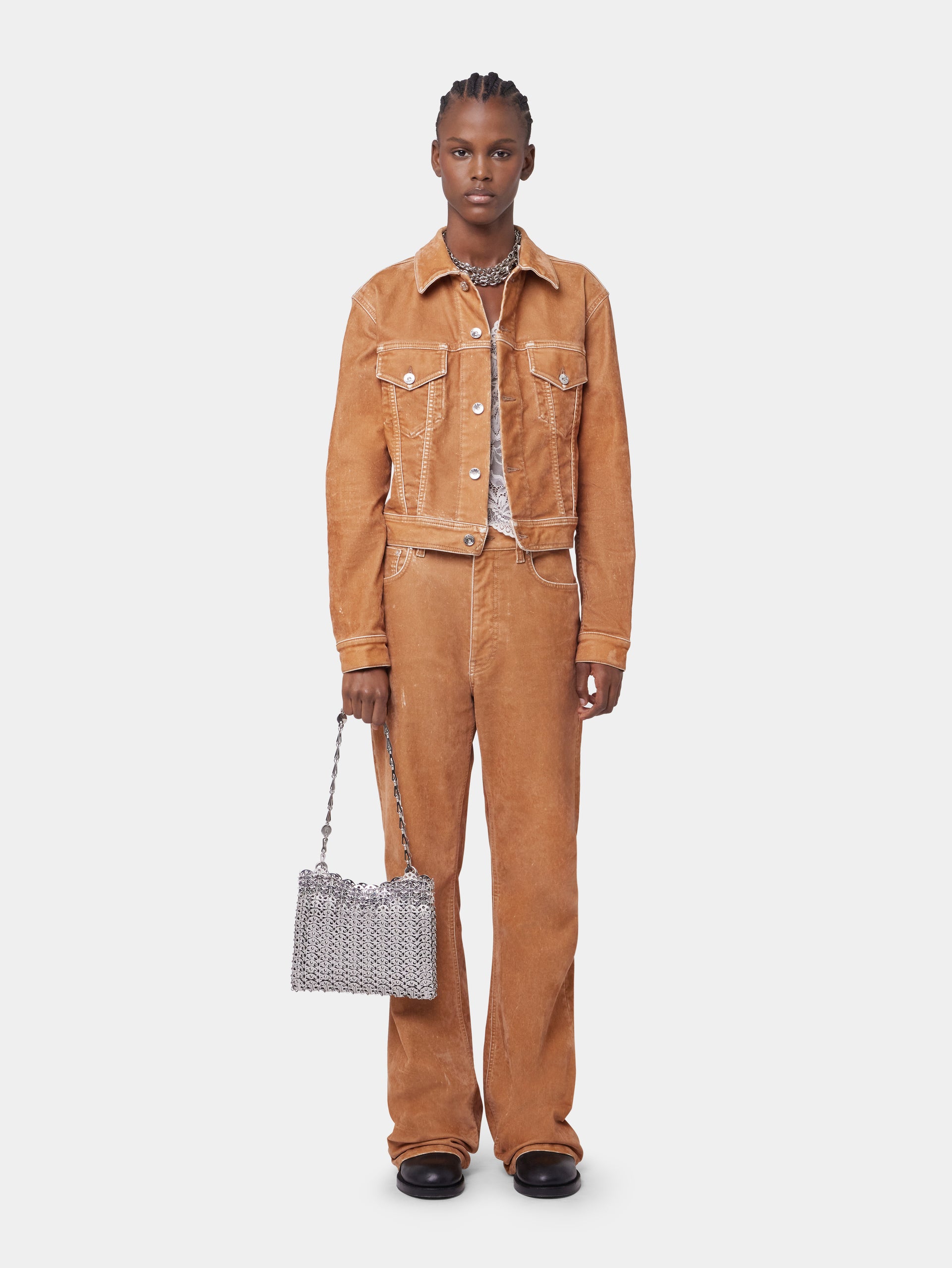 CARAMEL LONG-SLEEVED JACKET IN DENIM position 2