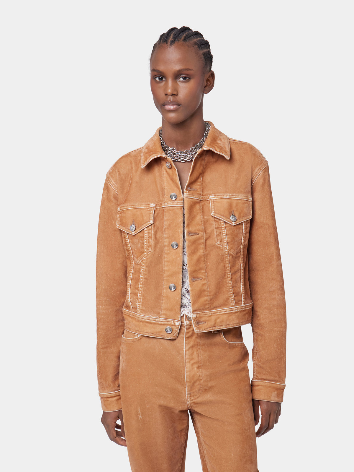 CARAMEL LONG-SLEEVED JACKET IN DENIM position 3