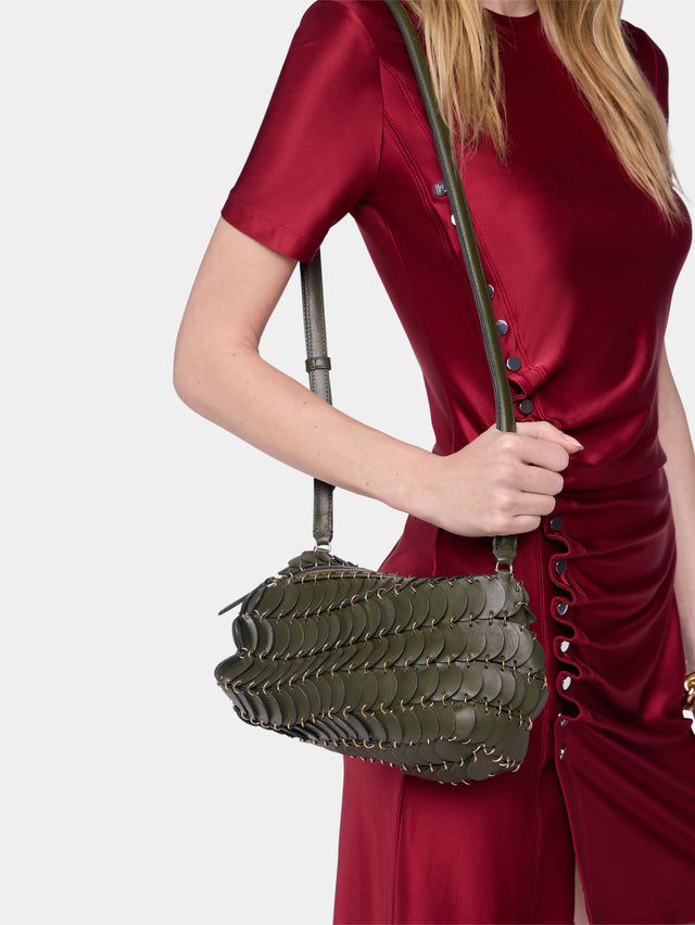 Khaki Paco crossbody leather bag - Image 2