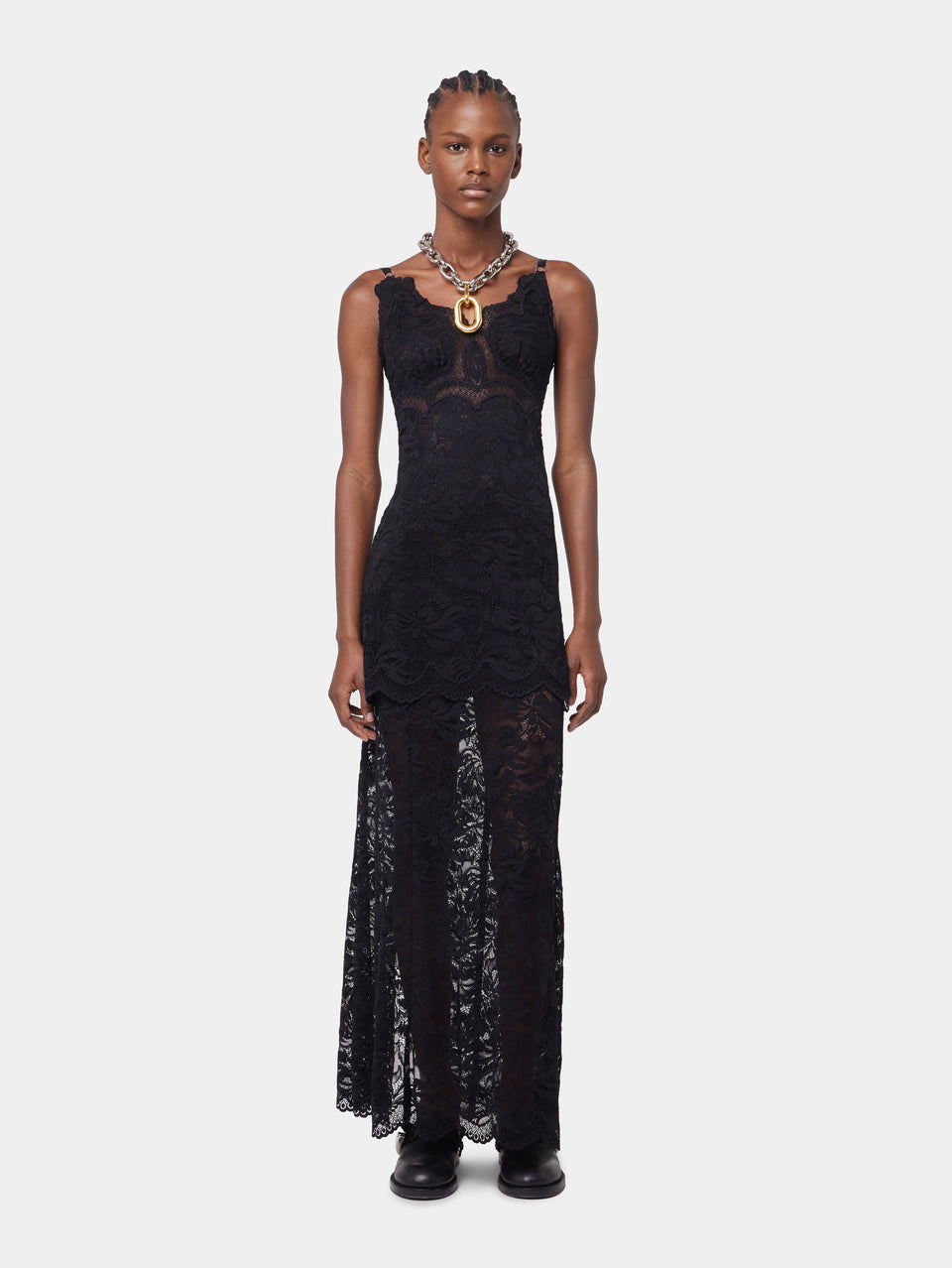 Black long dress in lace - Image 1