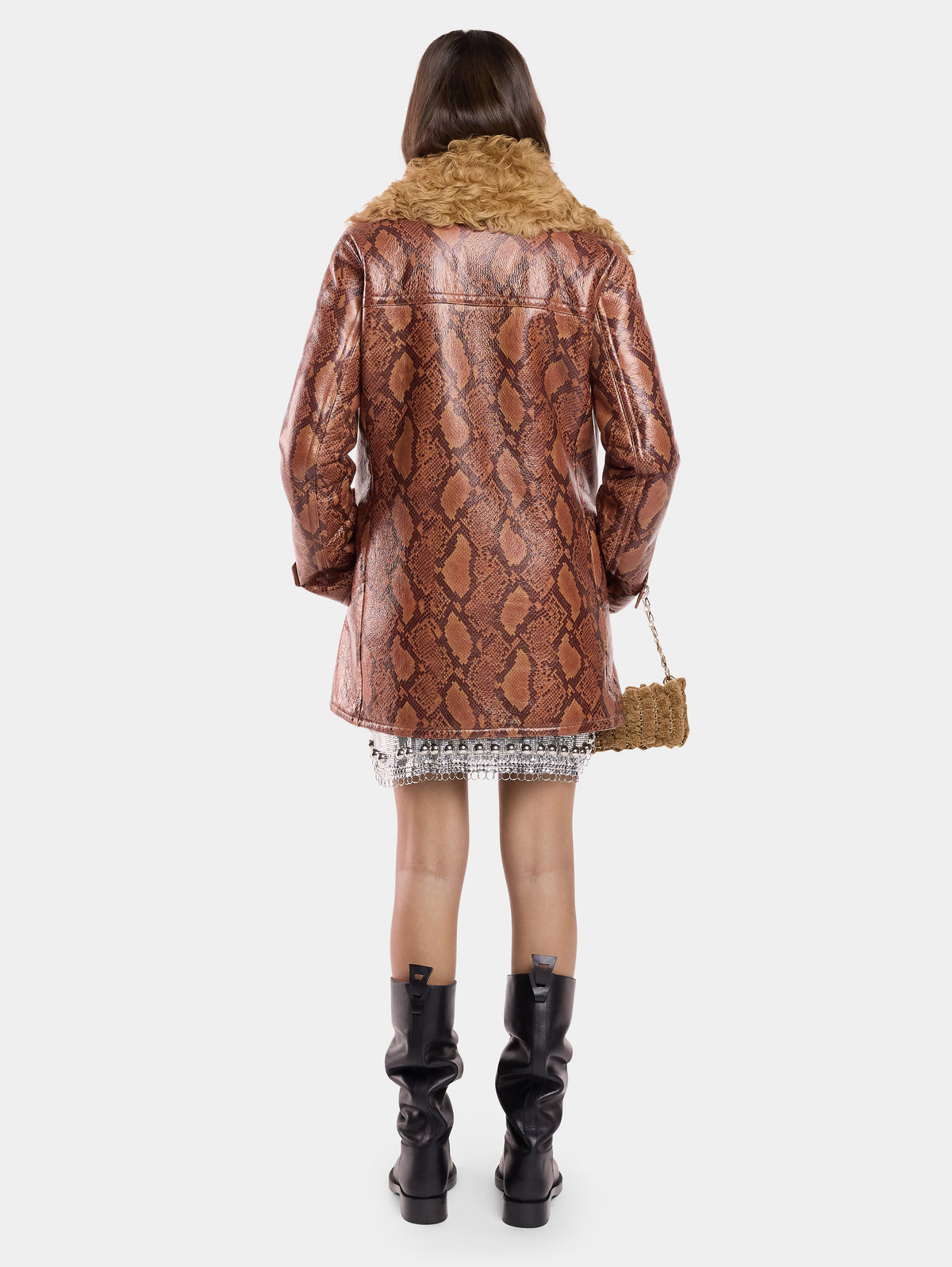 COAT IN PYTHON-FINISH SHEARLING - Image 3