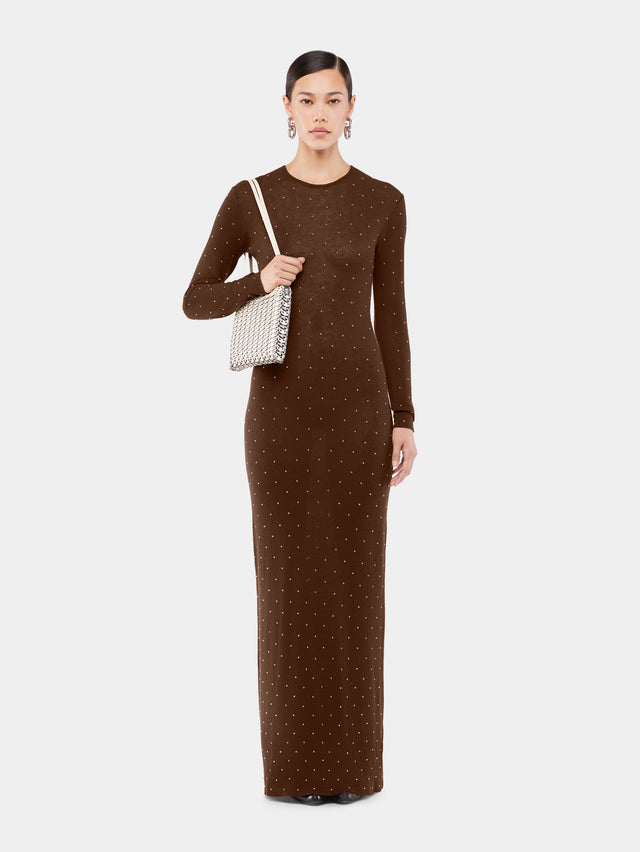 Long second-skin dress in wool - Image 2