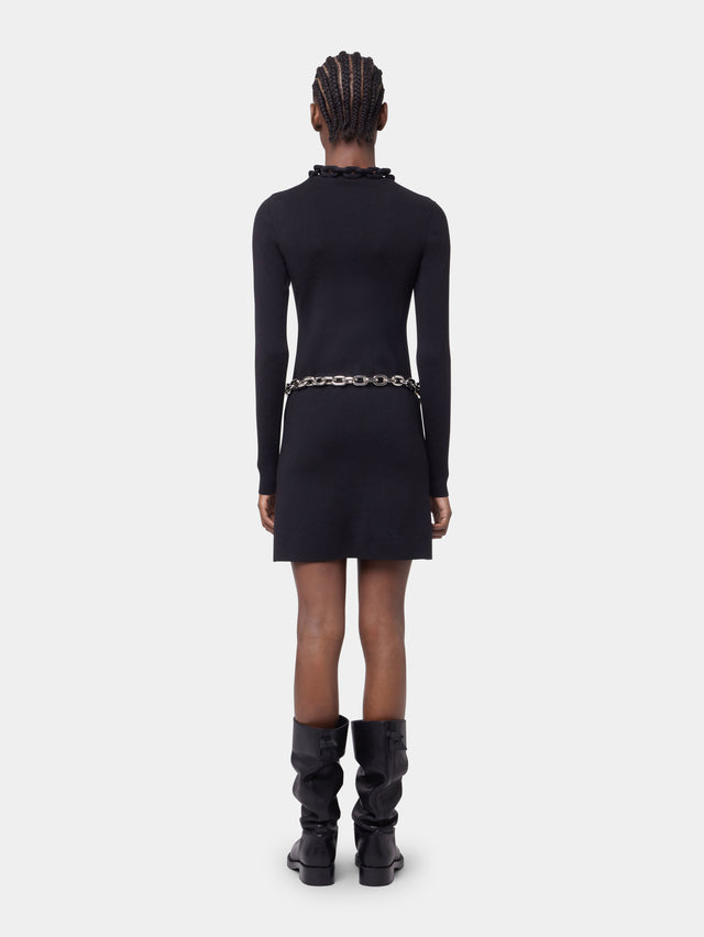 BLACK SHORT KNITTED DRESS - Image 3