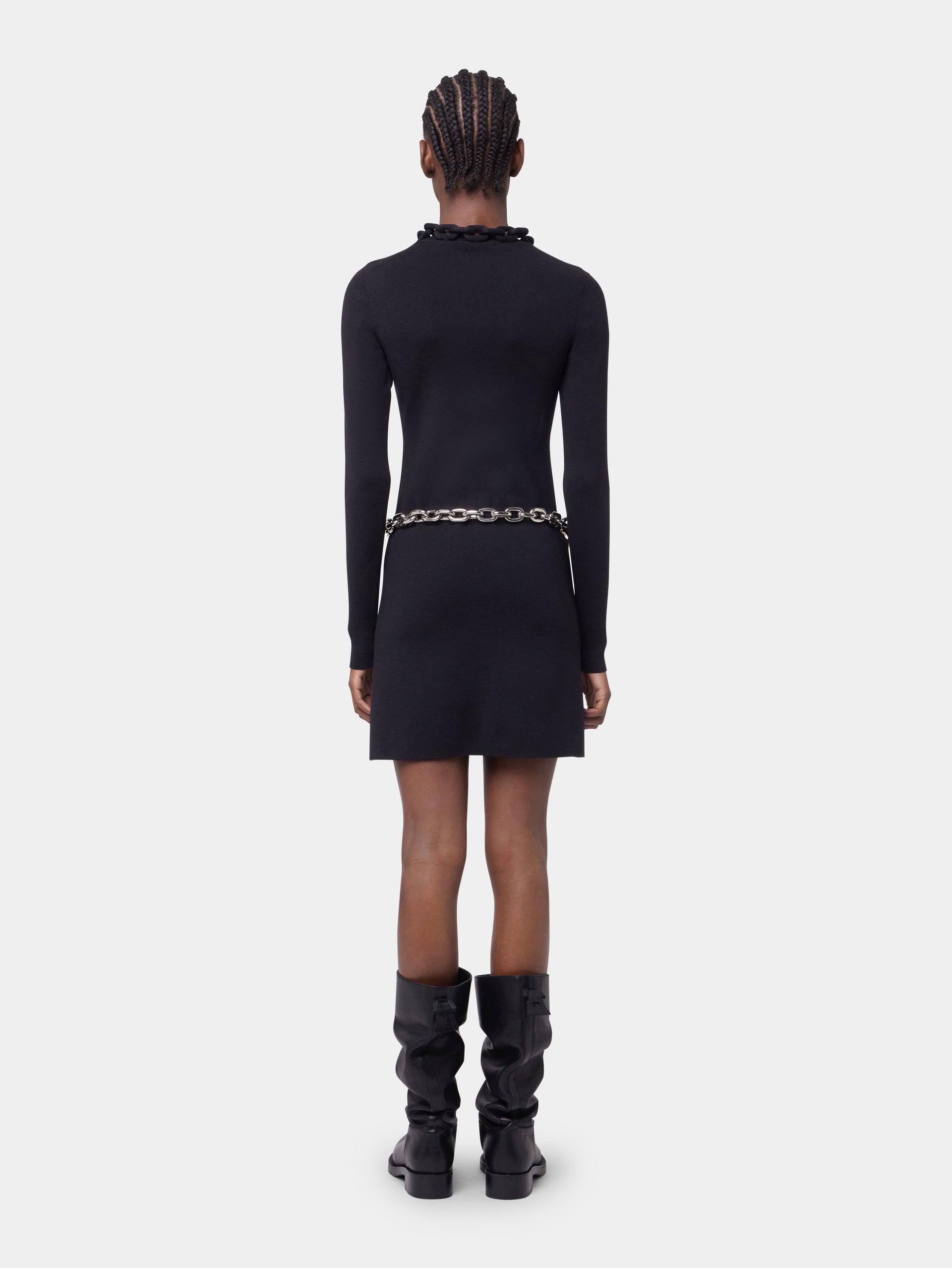 BLACK SHORT KNITTED DRESS position 3