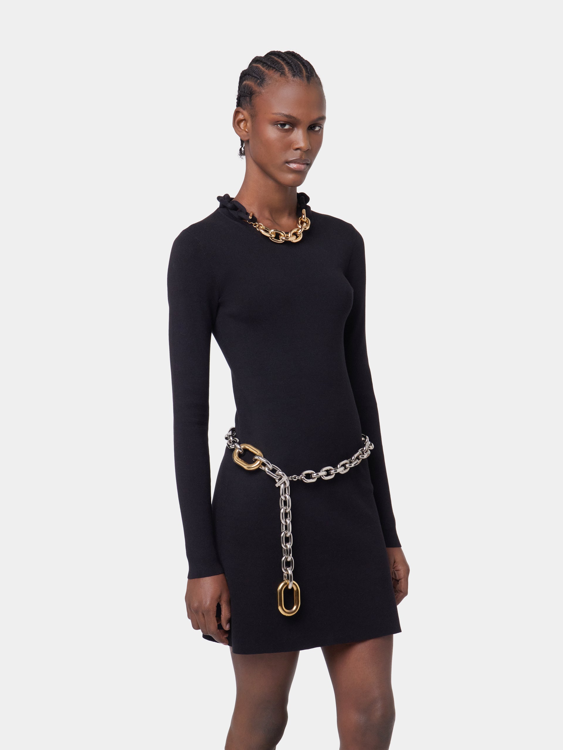 BLACK SHORT KNITTED DRESS position 5