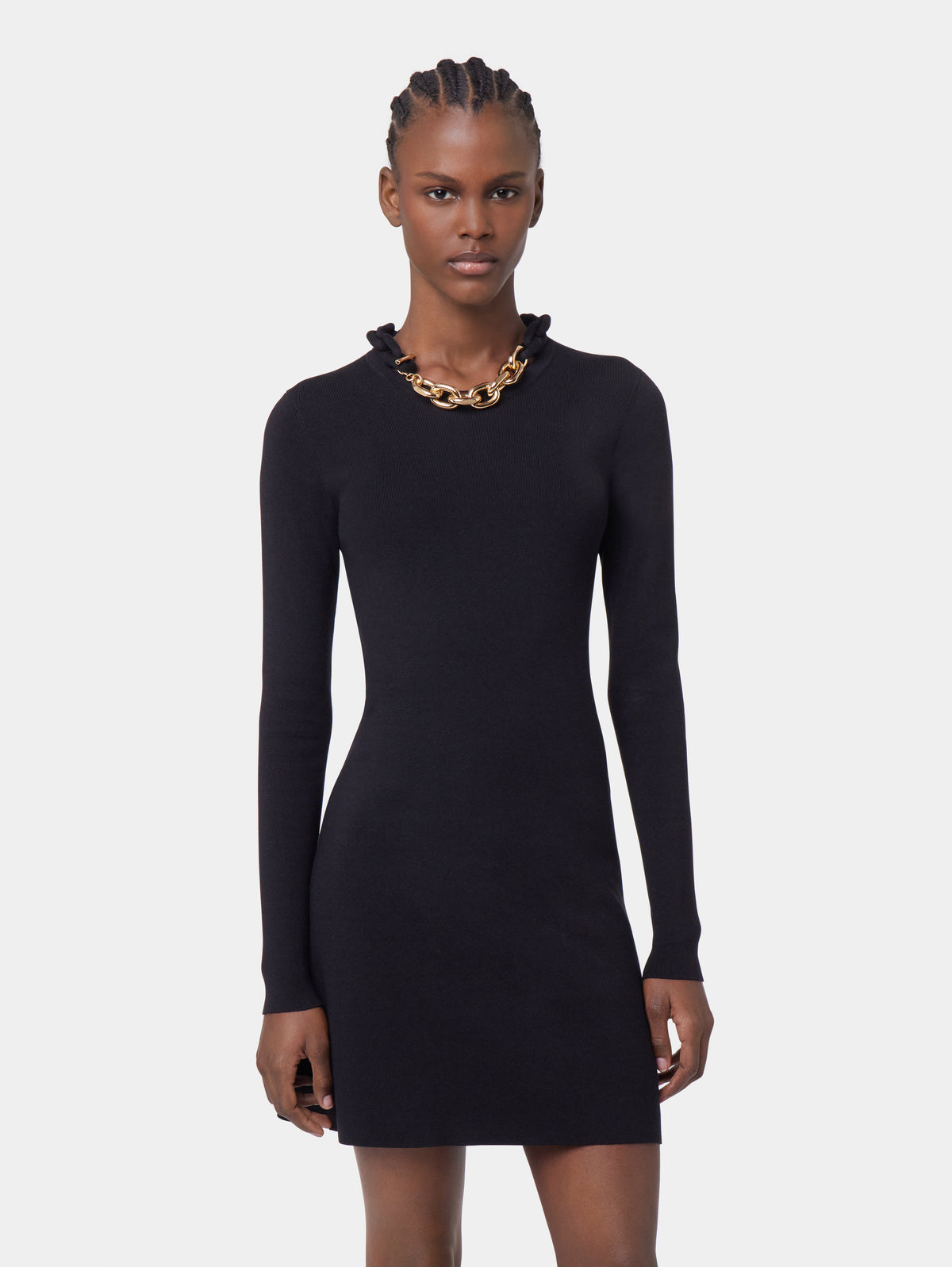 BLACK SHORT KNITTED DRESS position 4