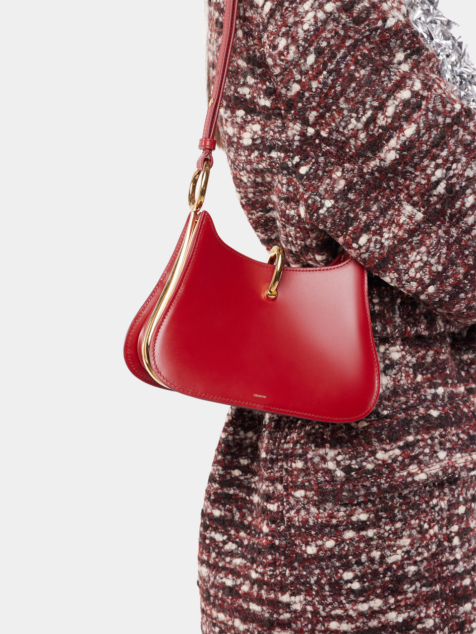 Small ring leather bag red position 2 - Image 2