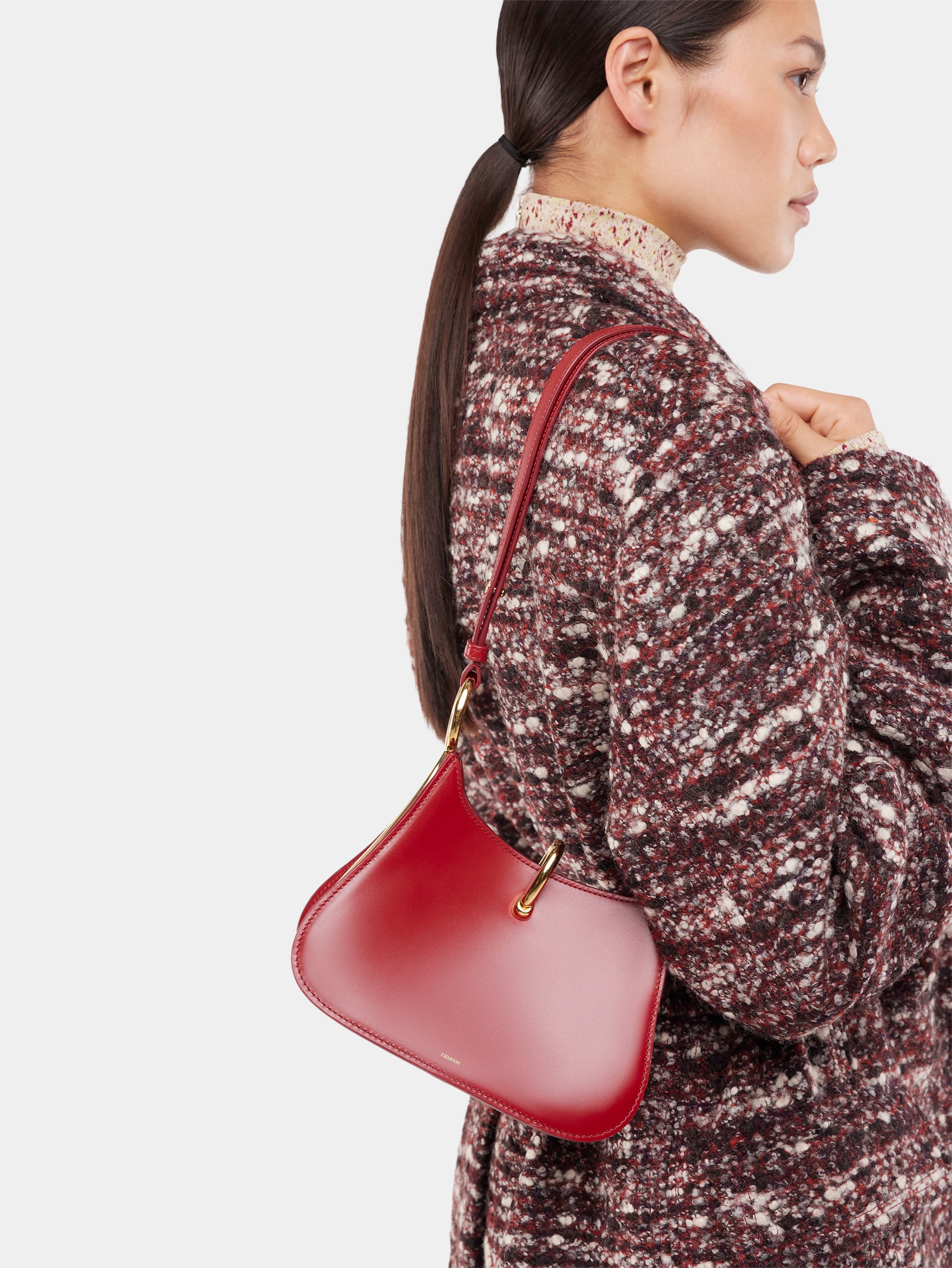 Small ring leather bag red position 5